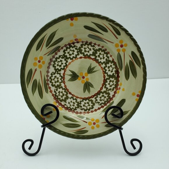 Temp-Tations Old World Green Bread Plates Dessert Appetizer Plates Saucers - Picture 2 of 8